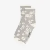 Adult Floral Print Quarter Sock