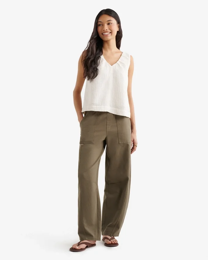 Isla Cotton Gauze Gathered Tank Isla Cotton Gauze Gathered Tank