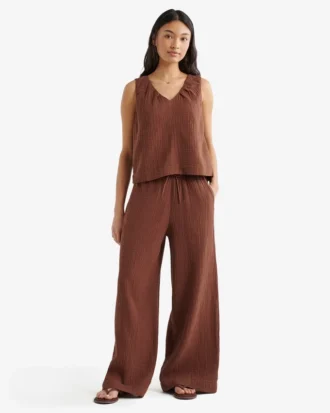 Isla Cotton Gauze Gathered Tank