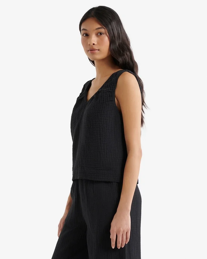 Isla Cotton Gauze Gathered Tank Isla Cotton Gauze Gathered Tank