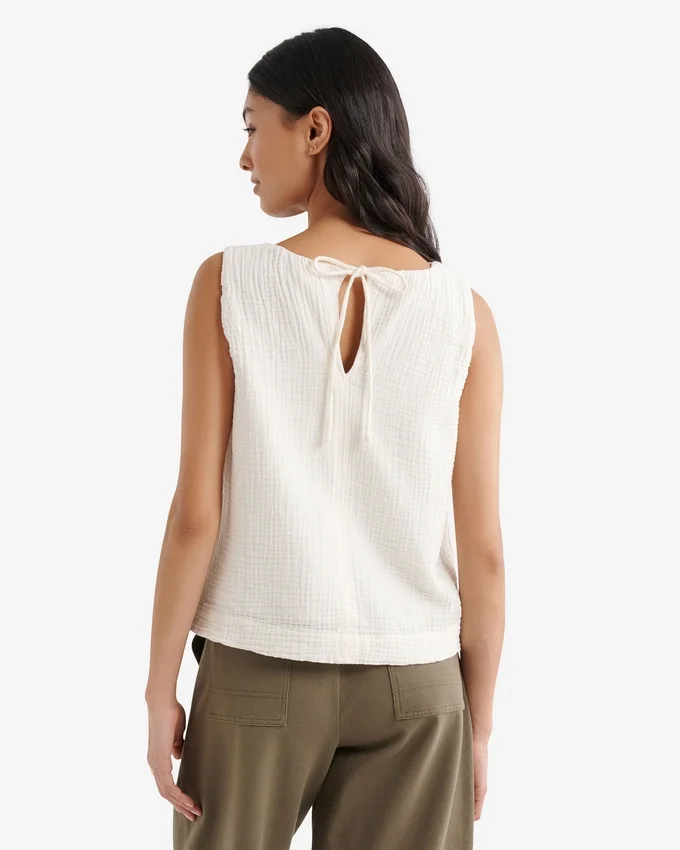 Isla Cotton Gauze Gathered Tank Isla Cotton Gauze Gathered Tank