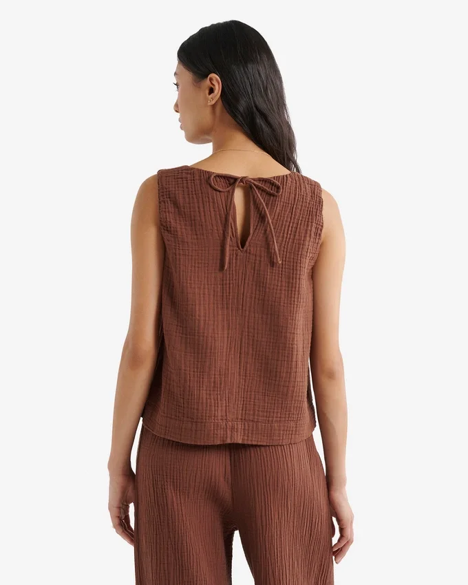 Isla Cotton Gauze Gathered Tank Isla Cotton Gauze Gathered Tank