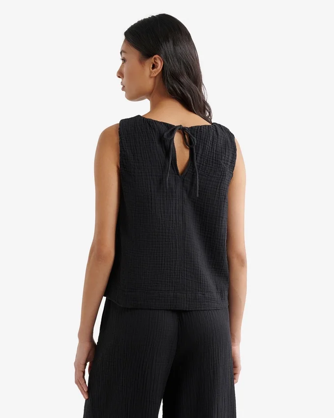 Isla Cotton Gauze Gathered Tank Isla Cotton Gauze Gathered Tank