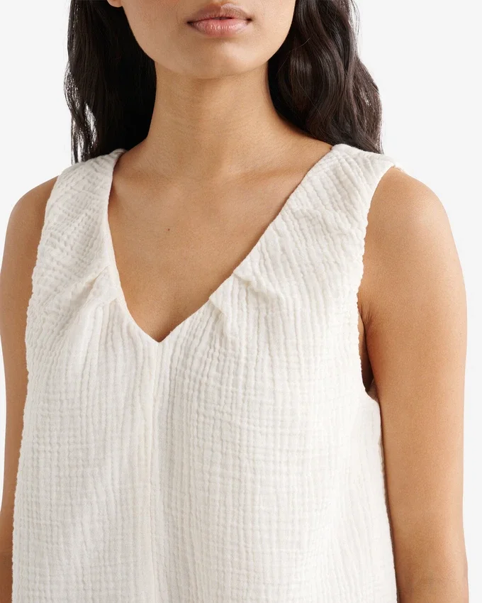 Isla Cotton Gauze Gathered Tank Isla Cotton Gauze Gathered Tank