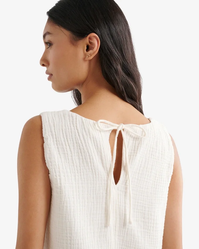 Isla Cotton Gauze Gathered Tank Isla Cotton Gauze Gathered Tank