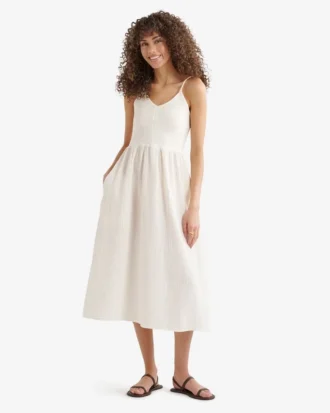 Isla Cotton Gauze Smocked Dress