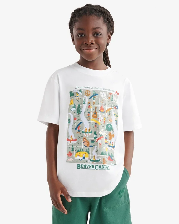 Kids Beaver Canoe Snakes And Ladders T-Shirt Kids Beaver Canoe Snakes And Ladders T-Shirt