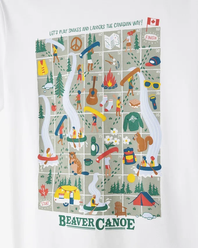 Kids Beaver Canoe Snakes And Ladders T-Shirt Kids Beaver Canoe Snakes And Ladders T-Shirt