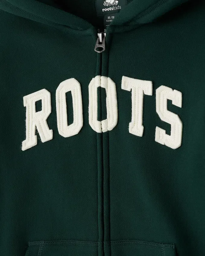 Kids Roots Applique Full Zip Hoodie Kids Roots Applique Full Zip Hoodie