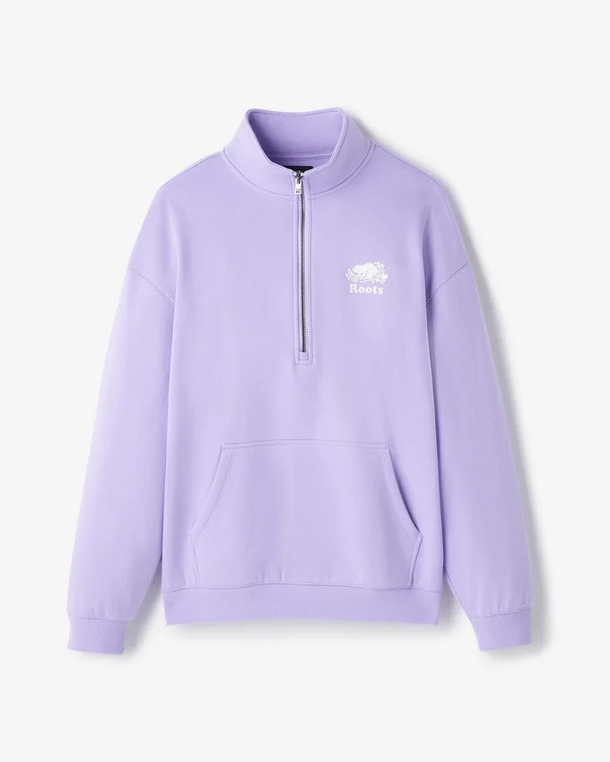 Organic Cooper Relaxed Quarter Zip Stein Organic Cooper Relaxed Quarter Zip Stein