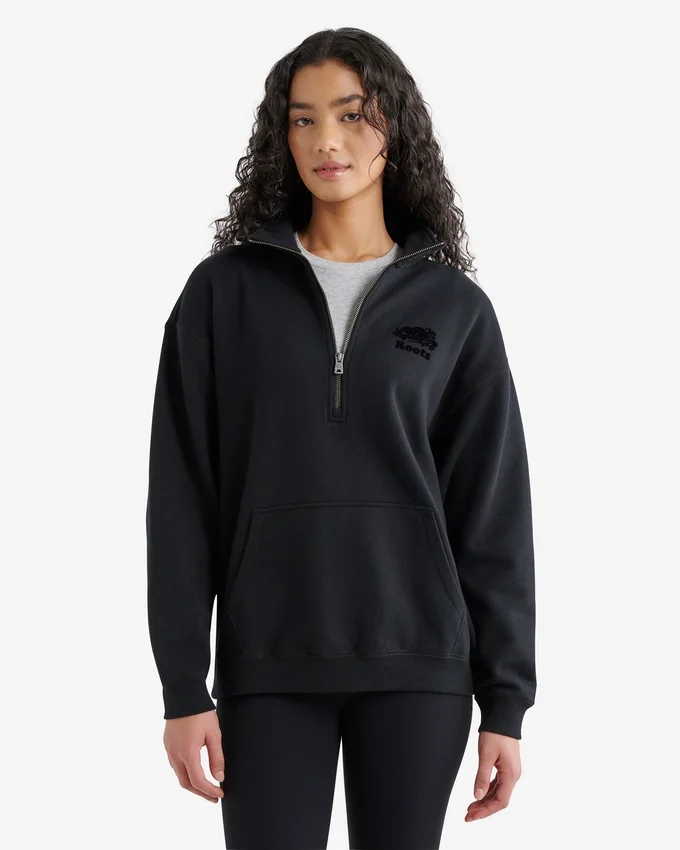 Organic Cooper Relaxed Quarter Zip Stein Organic Cooper Relaxed Quarter Zip Stein