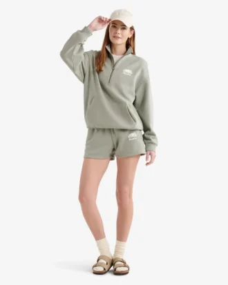 Organic Cooper Relaxed Quarter Zip Stein
