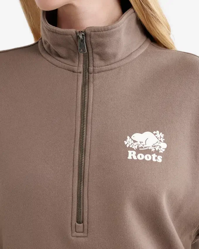 Organic Cooper Relaxed Quarter Zip Stein Organic Cooper Relaxed Quarter Zip Stein
