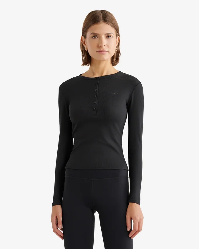 Roam Rib Fitted Long Sleeve Henley Roam Rib Fitted Long Sleeve Henley