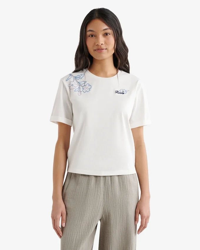Womens Roots Script Floral T-Shirt Womens Roots Script Floral T-Shirt