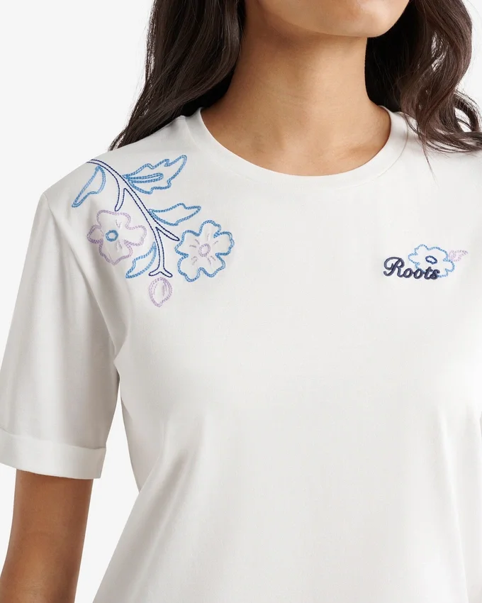 Womens Roots Script Floral T-Shirt Womens Roots Script Floral T-Shirt